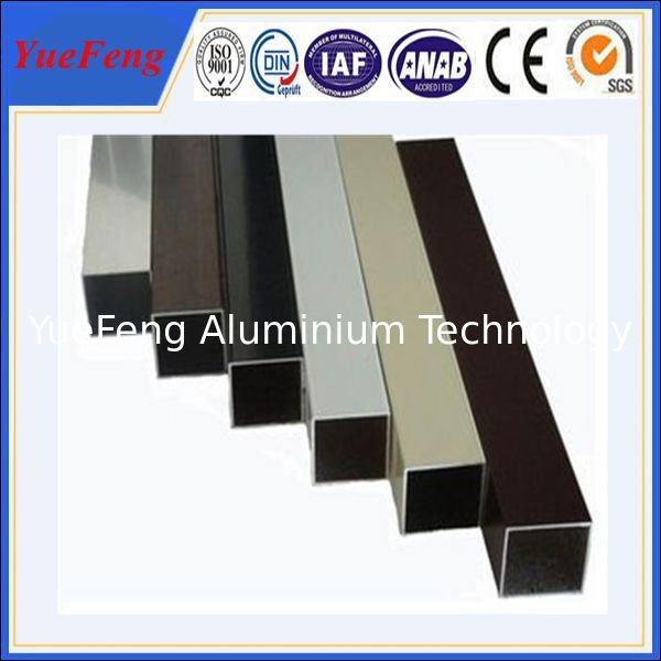 6000 series colorful aluminum extruded square tube with powder coating surface