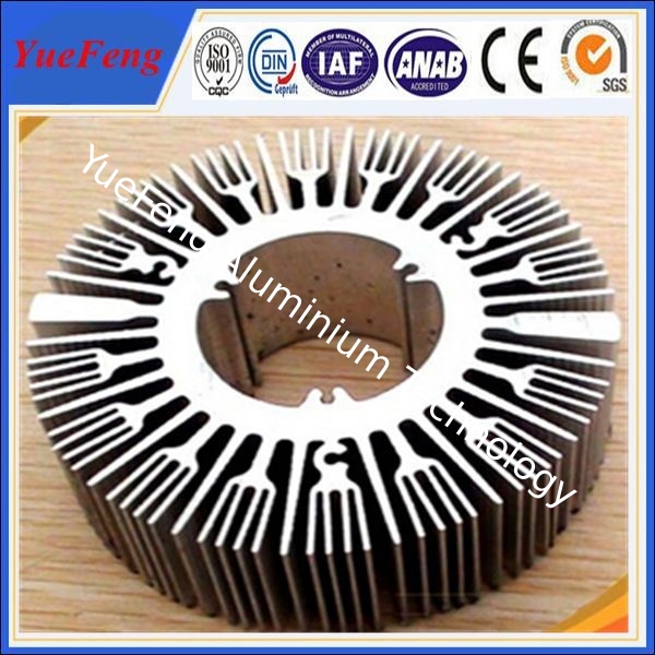 Industrial aluminium profile manufacturer for round sunflower heatsink aluminium
