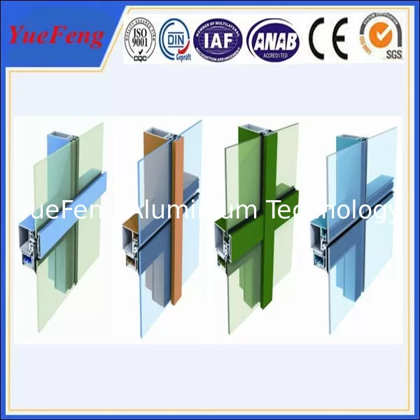 competitive price aluminium curtain wall powder coated aluminium profile