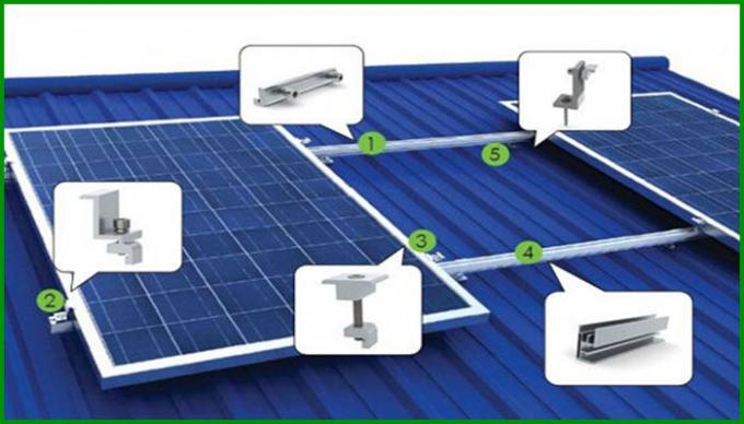 Factory price, roof/ tile roof solar mounting structure, AL rail,glazed tile, clamps