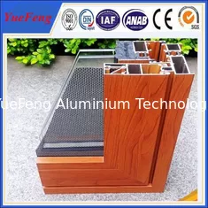 China wood finished aluminum extrusion profiles, aluminum window frames price per ton supplier