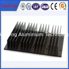 China Black anodizing extrusion aluminum heat sinks profiles with cnc drilling processing supplier