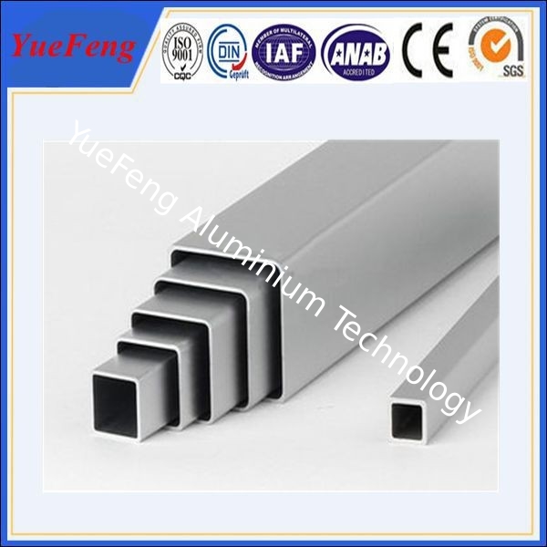 competitive price and high quality natural/silvery anodized square aluminum tube