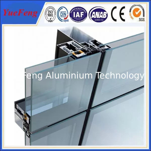 Aluminium Curtain Wall Extrusion With Invisible Frame