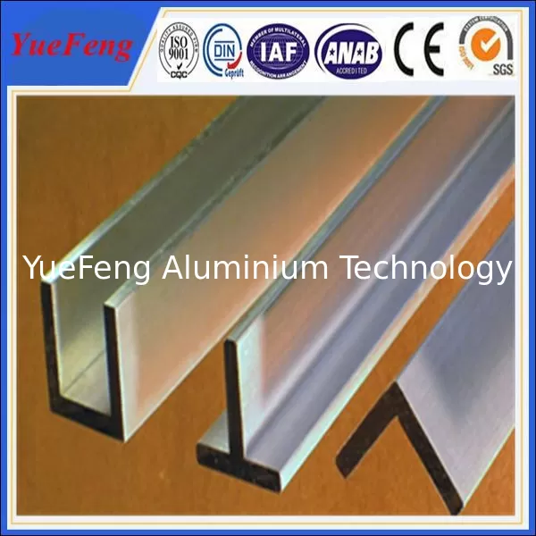 Good quality U channel aluminum profiles, T shape aluminum profiles, angle aluminum