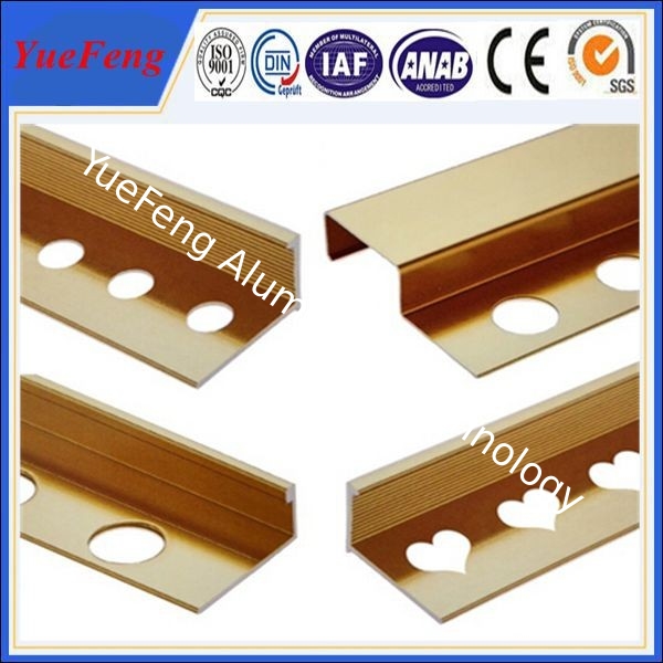 2015 New design Best Price Cover strips, Golden Aluminium Flooring Profile