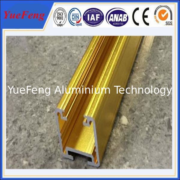 golden color anodized aluminum extrusion track for sliding door