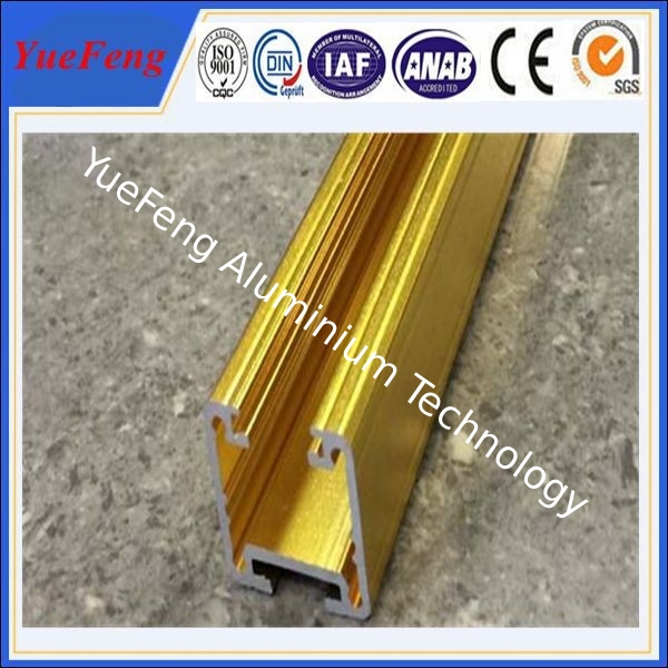 golden color anodized aluminum extrusion track for sliding door