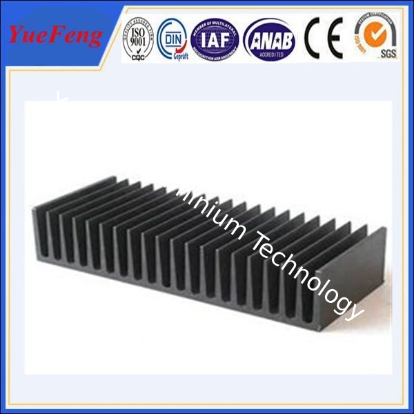 Hot! aluminium extrusion proiles black anodized heat sink, extruded aluminum heatsink