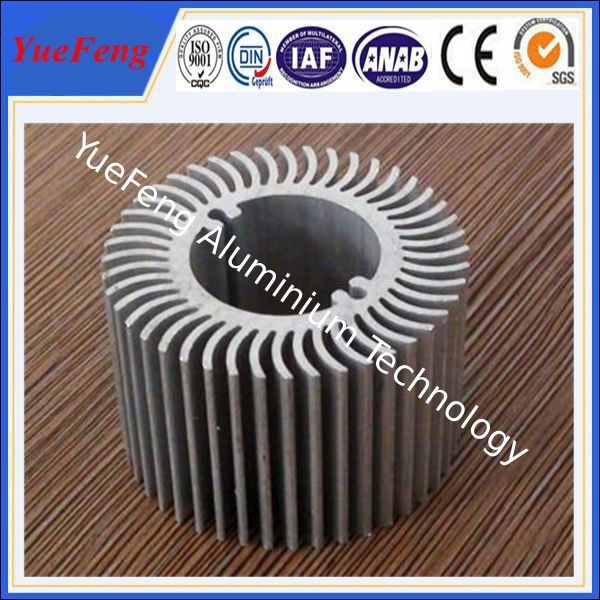 Aluminum round heat sink extrusion, Custom made round clear anodized aluminum heatsink