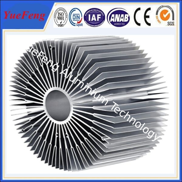 Hot sale aluminium led radiator profile, OEM style sunflower led aluminum profiles