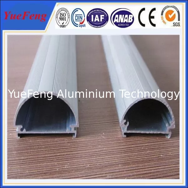 Well aluminium alloy 6063 t5 extrusion profile supplier, half round aluminium led tube