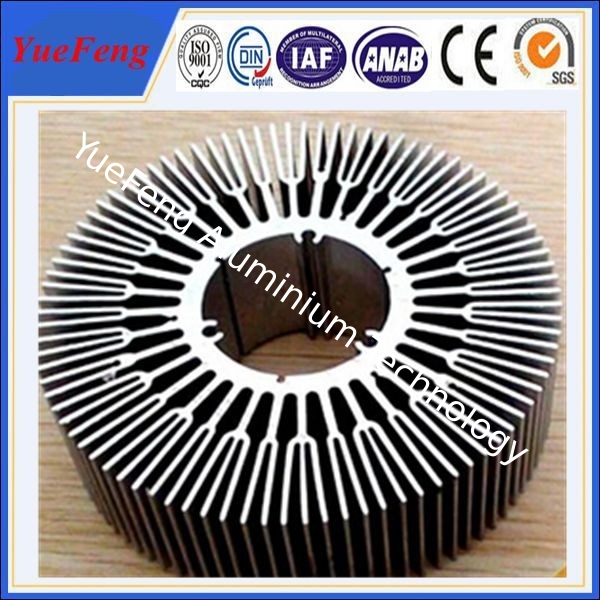 6063 T5 aluminum circular heat sink / OEM perfil aluminium round shape heat sink