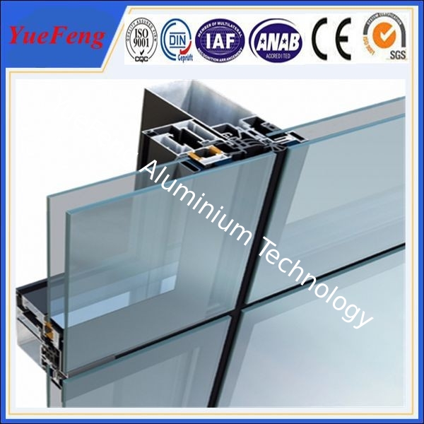 aluminium curtain wall profiles supplier, aluminium extrusion for glass curtain wall