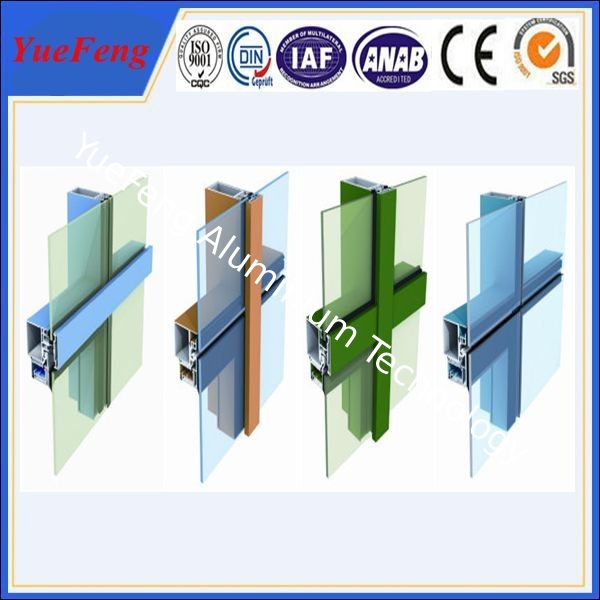 competitive price aluminium curtain wall powder coated aluminium profile