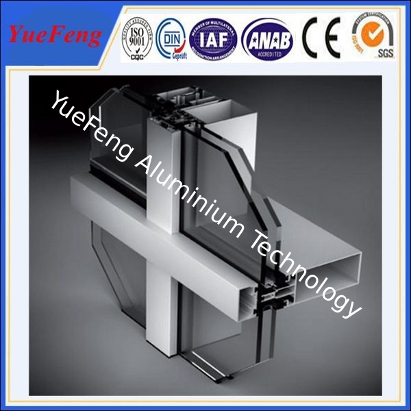 NEW! 6000 series aluminum curtain wall extrusion profiles, china aluminium profiles