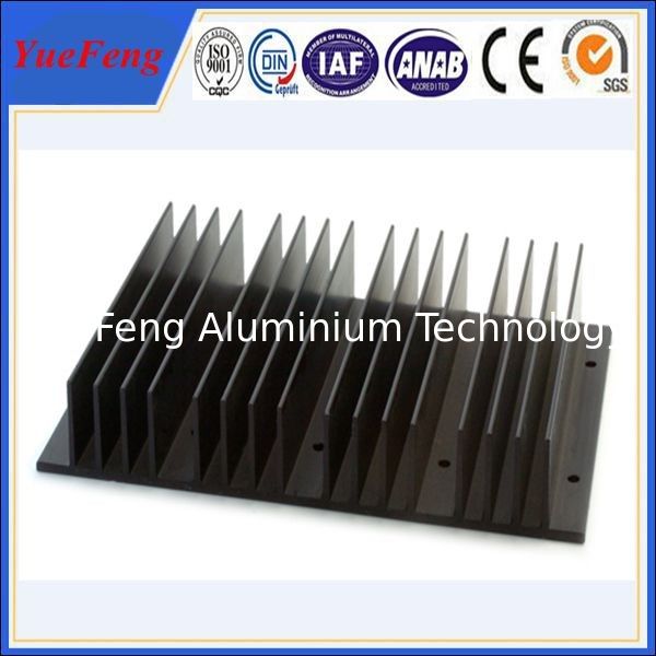 Black anodizing extrusion aluminum heat sinks profiles with cnc drilling processing