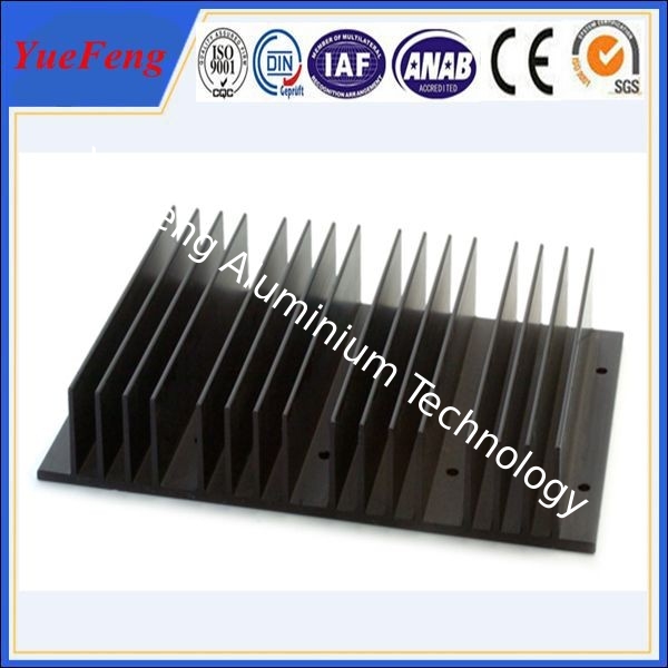 Black anodizing extrusion aluminum heat sinks profiles with cnc drilling processing