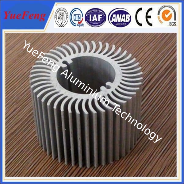 Custom aluminium heatsink / 6000 series heat sinking circular aluminium profile