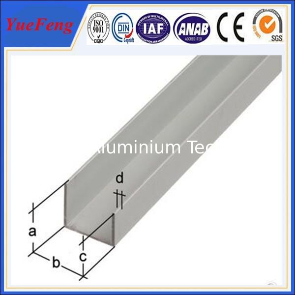 aluminium profile for industrial material, good channel 40x30x2mm aluminium u profile
