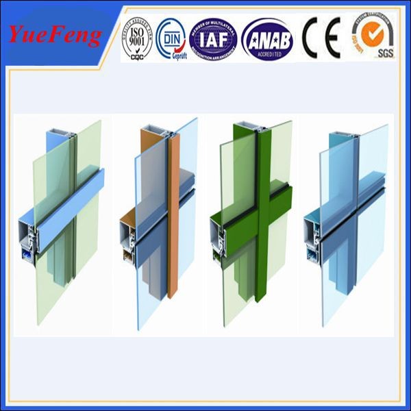 competitive price aluminium curtain wall powder coated aluminium profile